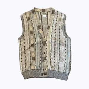 Spense Beige and Brown Knit Vest